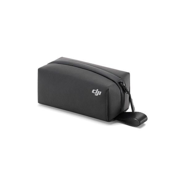 The DJI Osmo Pocket 3 Carrying Case is a rectangular black zippered bag with a small handle and the DJI logo on the side on a white background.
