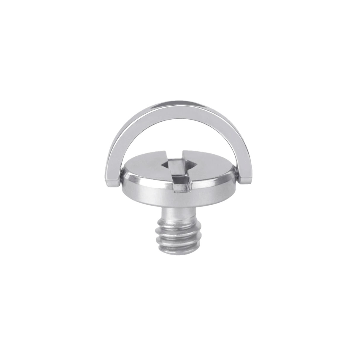 Sirui Camera Screw 1/4" on hopeanvärinen metallinen jalustaruuvi, jossa on D-rengaskahva helppoa käsin kiristämistä ja löysäämistä varten, kuvassa eristettynä valkoisella pohjalla.