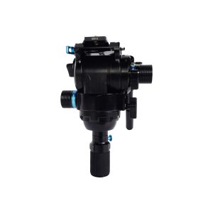 The Sirui SVH15 Pro video head is a black camera tripod head with multiple control knobs and blue accents, and is featured on the front against a white background.