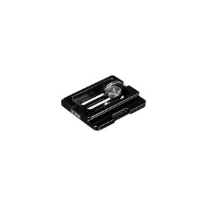 Sirui Quick Release Plate TY-60X -pikalevy on musta metallilevy, jossa on hopeinen ruuvi kameroiden kiinnittämiseen jalustoihin tai tukiin, kuvassa valkoisella pohjalla.