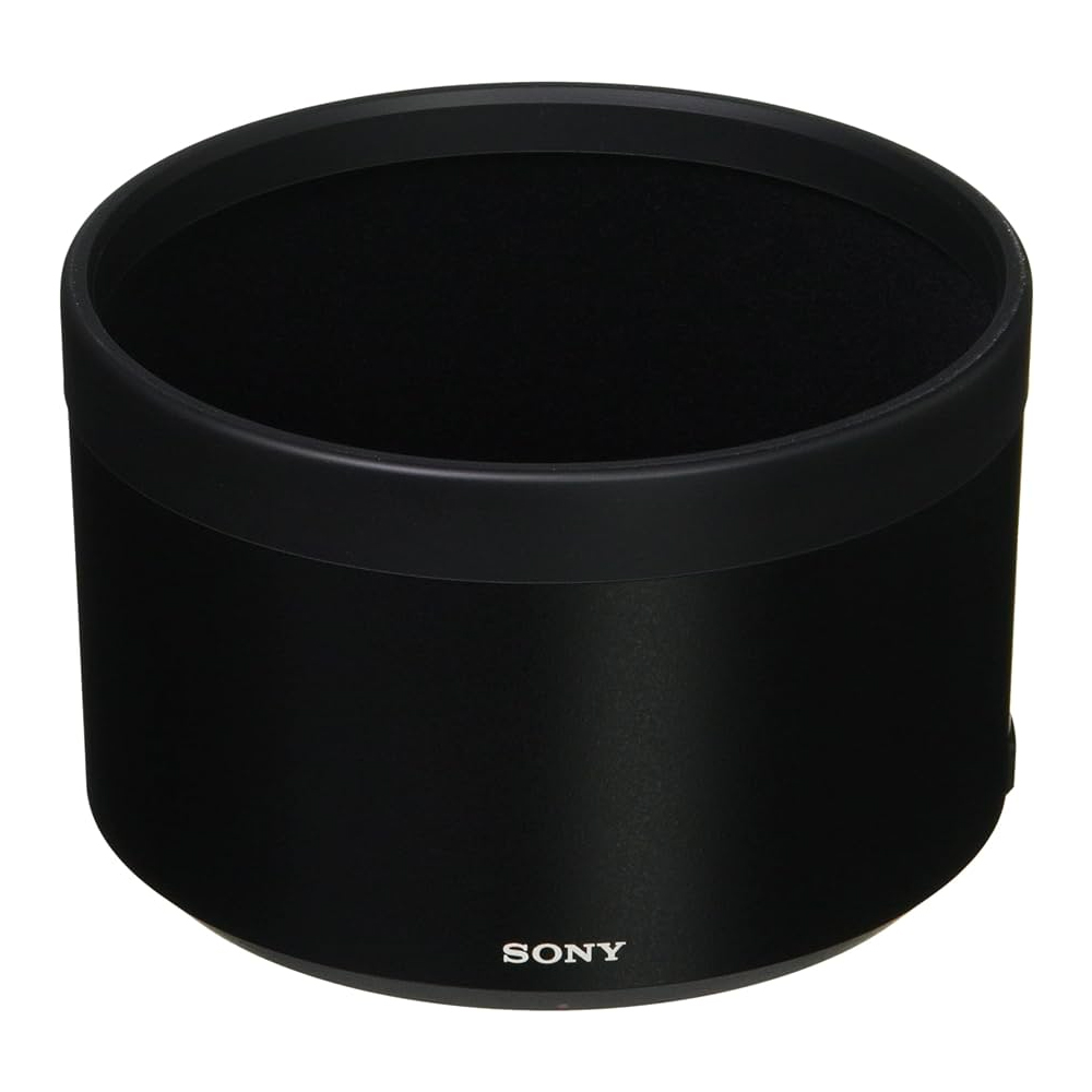 The Sony ALC-SH156 lens hood is a black, cylindrical, matte-finish lens hood, open at both ends and presented against a white background.
