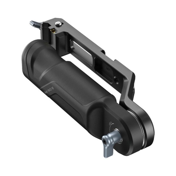 SmallRig 4197 Sling Handle for DJI RS 3 & RS 3 Mini on musta käsikahva, jossa on pyörivä säätönuppi ja kiinnityskannatin, joka tarjoaa turvallisen kiinnityksen ja paremman käsittelyn kameralle.