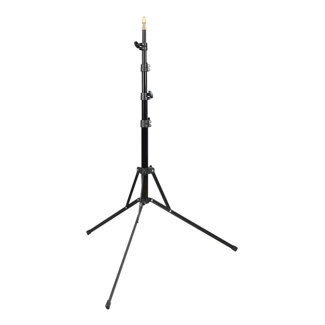 The Godox S30 Light Stand is a black, adjustable tripod tripod stand with telescopic centre column and gold mounting pin at the top, designed to support lighting equipment.