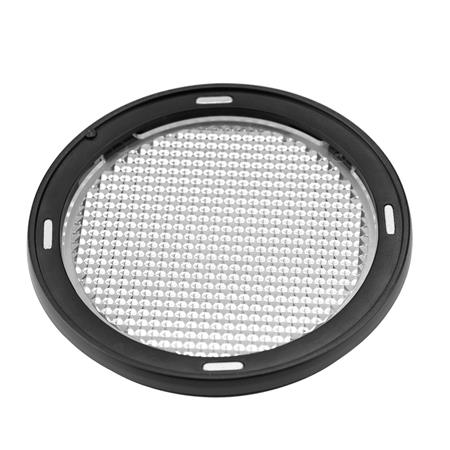 The Godox AK-R13 Wide Lens is a round black plastic frame with a honeycomb-like grid of small, transparent lenses, commonly used as a diffuser or filter for lighting.