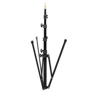 The Godox 210F Reversible Leg Light Stand is a black, adjustable tripod tripod stand with three folding legs and multiple locking knobs, shown in white.