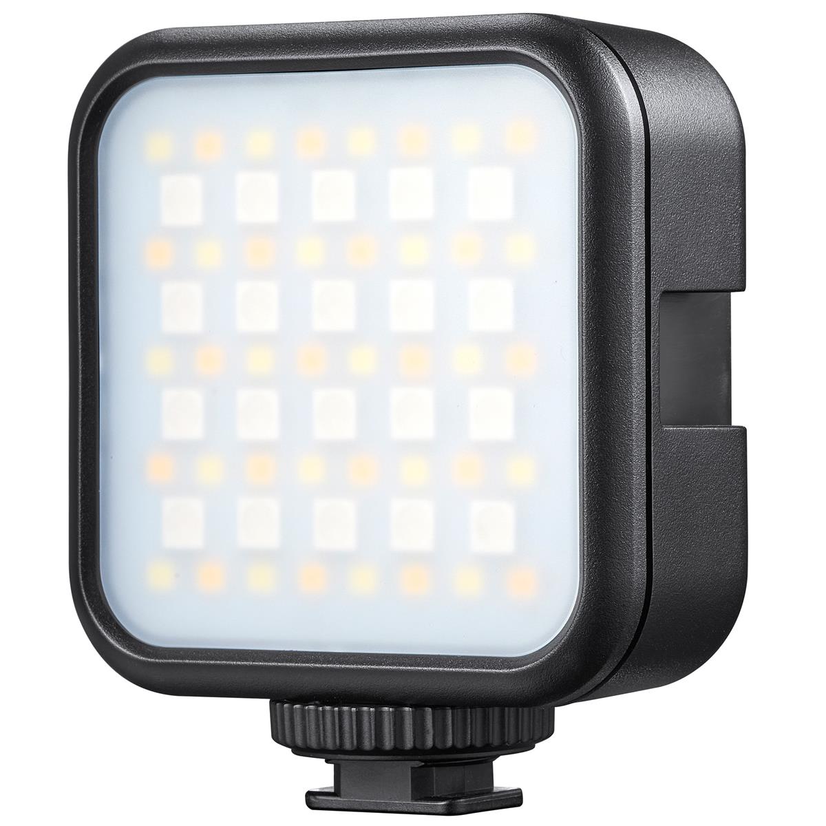 The Godox Litemons LED Light (RGB) LED6R is a compact, rectangular panel with a frosted front and black housing, designed to be mounted on a camera or tripod.