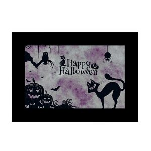 Godox Slide Filter AK-S02 (10 pcs) is a Halloween themed design with Happy Halloween text, black cat, bats, jack-o-lanterns, spiders and a purple cloudy background for a spooky festive effect.