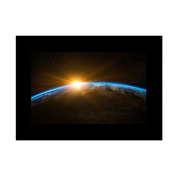 The image shows the Godox Slide Filter AK-S05 (10 pieces), with the sun rising above the Earth's curved horizon, the atmosphere glowing blue and star-filled space in the background.