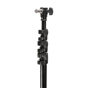 1677165920_745 The Godox SL60IID Duo Kit LED light includes a black adjustable light stand with multiple reversible locks and a silver mounting pin, ideal for supporting lights or cameras in photography or videography.