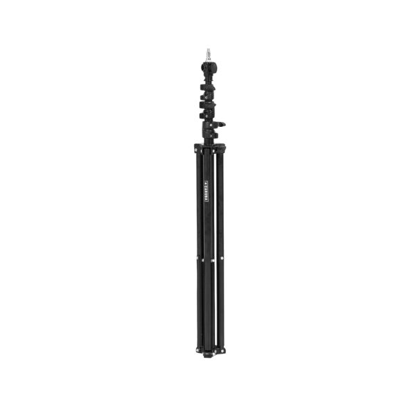 1677165921_000 The picture shows the Godox SL60IID Duo Kit - LED light: a black stand with adjustable feet and a screw on top, against a white background.