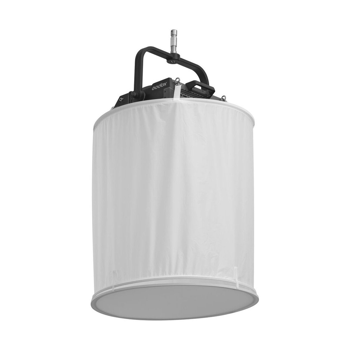 Godox P600BHSS White Diffusion Skirt for P600Bi Hard on lieriömäinen kankainen diffuusori, jossa on metallinen kiinnike ja yläkiinnityspiste, joka on suunniteltu studiovalolaitteille.
