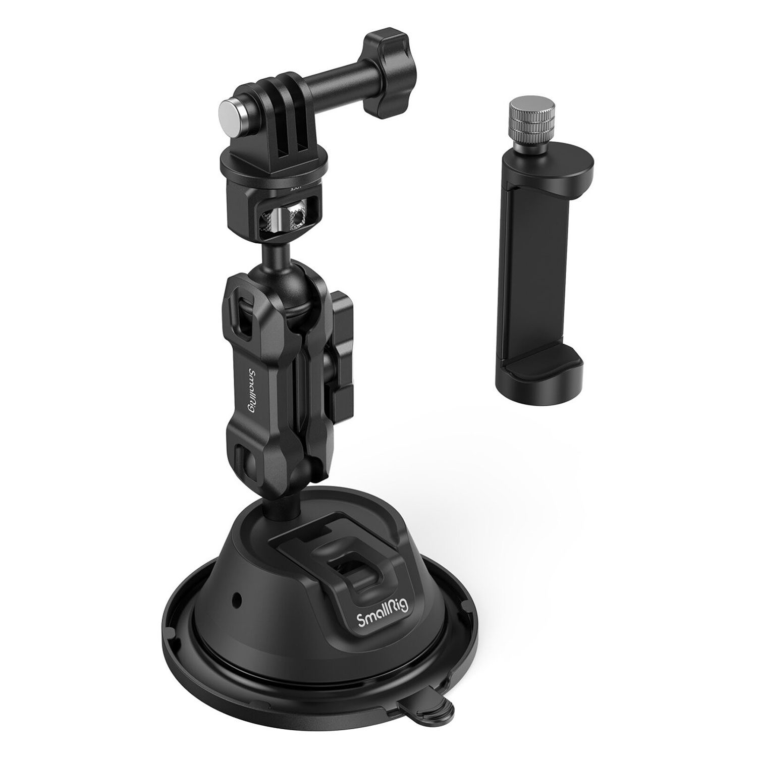 SmallRig 4275 Portable Suction Cup Mount Support Kit (SC-1K) kiinnittää toimintakamerat tai matkapuhelimet turvallisesti sileille pinnoille, ja se sisältää säädettävän varren sekä erillisen puhelimen pidikkeen.