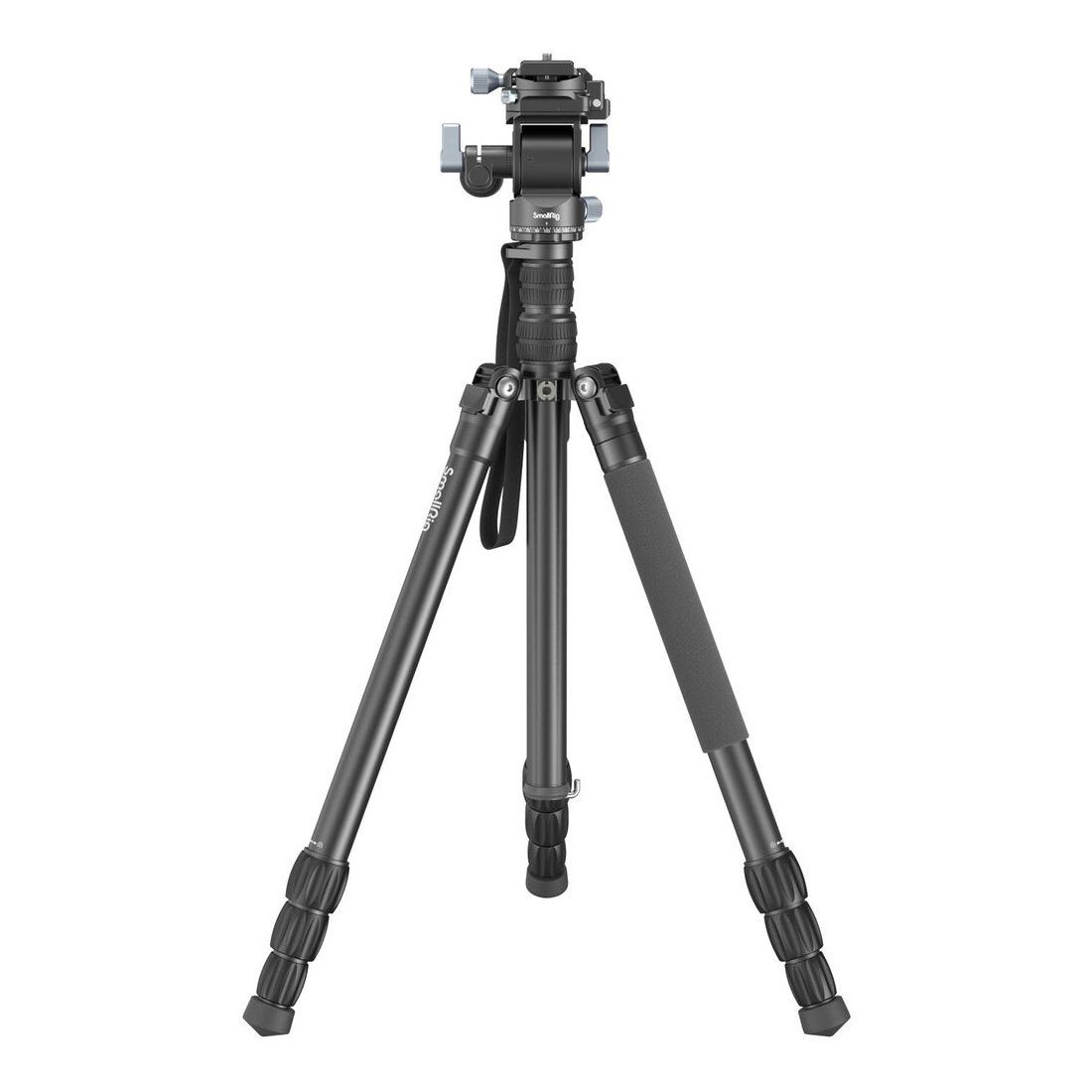 The SmallRig 4307 Video Tripod FreeBlazer CT195 is a black tripod with three adjustable legs, a mounting head at the top and a foam handle on one leg, shown in front against a white background.