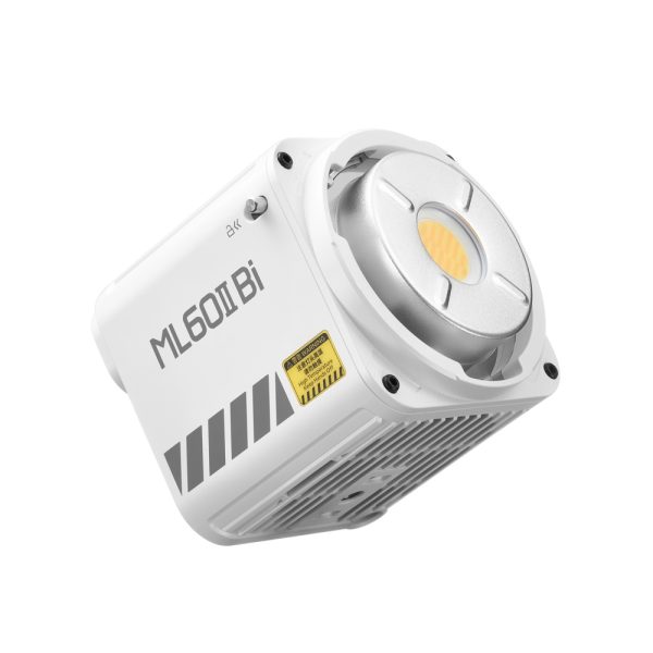White Godox ML60II BI LED Light Bi-Color LED light with metal front, vented sides, control wheel and ML60II BI name printed on the side.