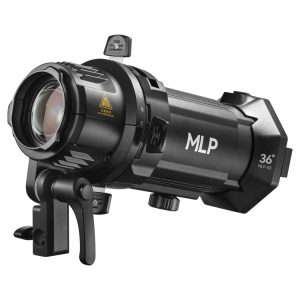 Godox Spotlight-liitäntä MLP36K ML30/ML60 LED -valaisimelle on musta, ja siinä on säätönupit, kiinnityskannatin ja 36°:n valokeilakulma.