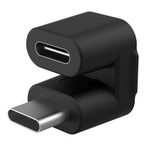 The SmallRig 4406 Type C - Type C audio signal adapter is a black, rectangular adapter with USB-C male and female connectors that change the orientation of the cable connections.