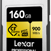 Lexar CFexpress Pro Gold R900/W800 VPG400 Type-A 160GB muistikortti tarjoaa jopa 900 MB/s nopeuden ja yhdistää korkean suorituskyvyn tyylikkääseen hopean, mustan ja keltaisen muotoiluun.