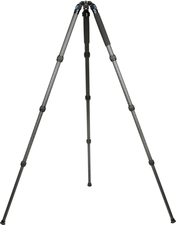 Sirui AR-3204 carbon fibre tripod, a black tripod camera stand with adjustable legs, is extended and stands upright against a light background.