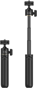 Two black SmallRig 4367 Smartphone Vlog Tripod Kit VK-30 Advanced Version models with adjustable ball heads, one compact and closed and one extended, both with SmallRig branding near the top.