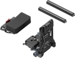 SmallRig 4063 V-Mount Battery Mount Plate Kit (Advanced) sisältää pehmustetun olkatyynyn, kaksi metallitankoa ja säädettävän mustan pohjalevyn kamerarigille.