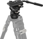 Close-up of the SmallRig 4287 Professional Video Head PH8 with panoramic handle, mounted on a partially visible stand against a white background.