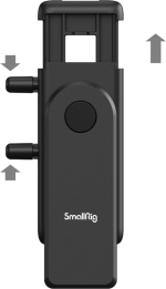 The SmallRig 4367 Smartphone Vlog Tripod Kit VK-30 Advanced Version features a black mount with adjustable parts and arrows that indicate up and sideways movements to fit and secure your device.