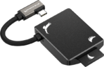 Musta ANGELBIRD Kondor Blue SD Recording Module -muistikortinlukija, jossa on joustava lyhyt kaapeli ja valkoinen lintulogo.