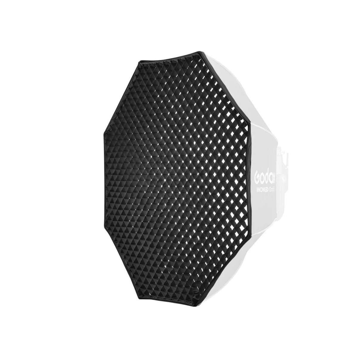 The Godox Grid for P300R Octa Softbox 120cm, a black octagonal studio lighting accessory, is displayed against a white background with a partial Godox logo on the side.