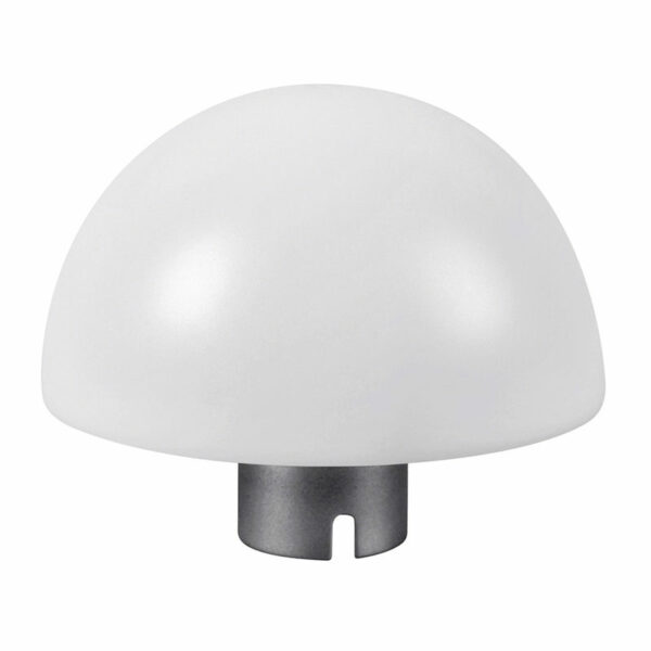 Godox Witstro Diffusor Ball -valaisimessa on valkoinen, kupolimainen muotoilu, jossa on sileä pinta. Minimalistinen ja moderni, se tarjotaan ilman metallista pohjaa tai metalliosia.