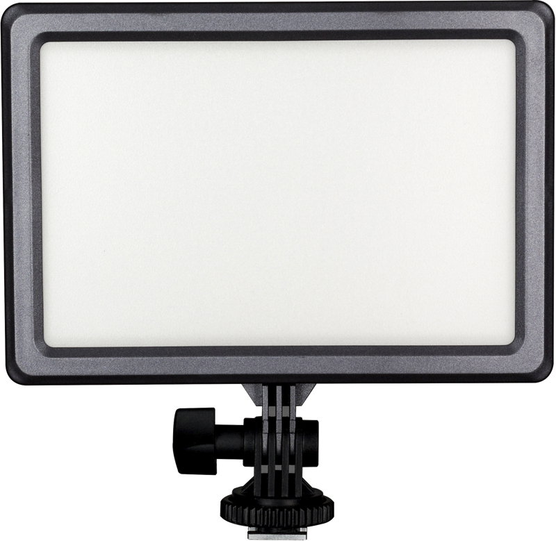 NANLITE LumiPad 11 - LED light: rectangular LED panel with black bezel, white diffused surface and adjustable black bracket with bottom clamping knob.