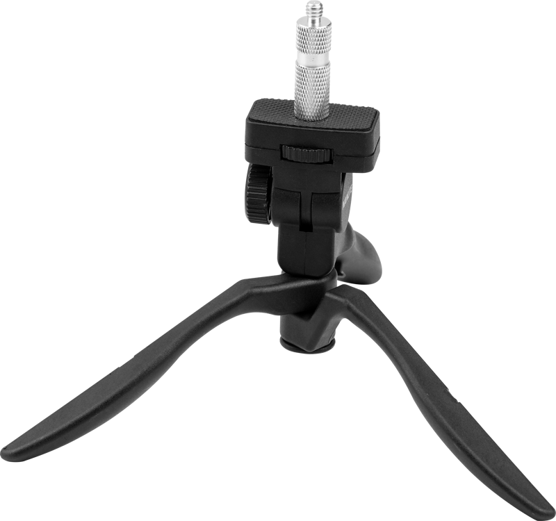 The NANLITE Floor Stand for Tube Light T8 is a compact, black stand with folding legs and adjustable mounting, perfect for tube lights that appear on a plain white background.