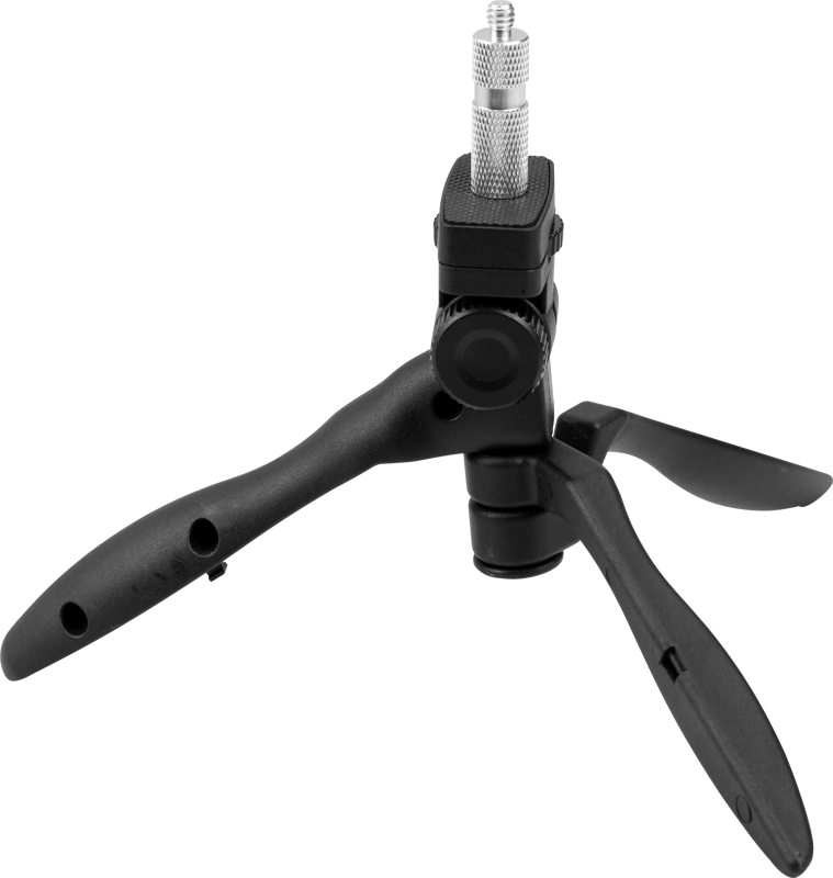 The NANLITE Floor Stand for Tube Light T8 is a small black tripod tripod stand with three folding legs and a metal mounting screw designed to support tube lights or other compatible devices.
