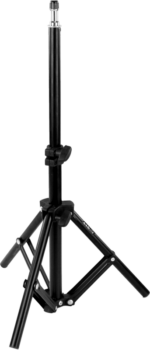 The NANLITE LS-60 Light Stand is a black adjustable tripod stand with three outward-facing legs, a central pole and a height locking mechanism.