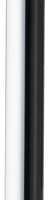 NANLITE Pavotube II 15C LED RGBWW Tube Light 1 -valosarjassa on sylinterimäinen putki, jossa on mustat päätykappaleet ja joka näkyy pystysuoraan valkoisella pohjalla. Sen kiiltävä pinta ja tyylikäs, moderni muotoilu lisäävät sen minimalistista vetovoimaa.