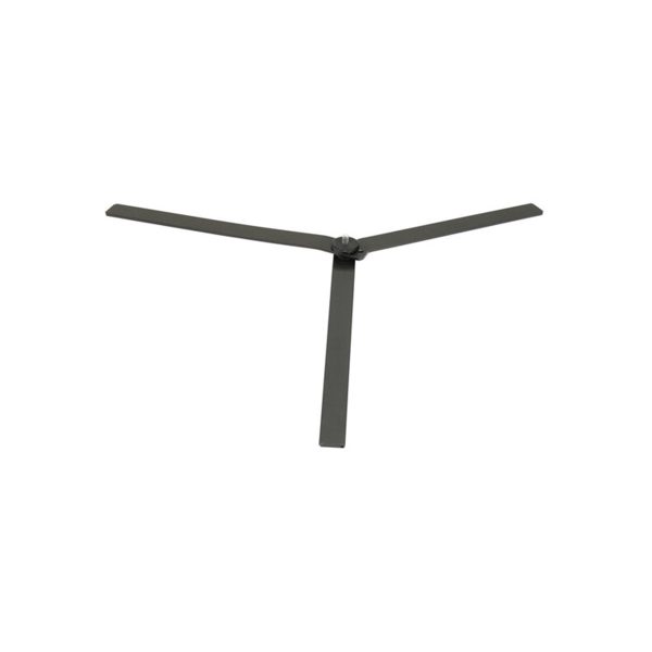 The NANLITE floor stand for Pavotube 60X is presented on a white base and features a minimalist design with sleek, straight lines and a modern black finish.