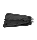 Godox Umbrella Softbox Bowens 80x120 with Grid, musta ja suljettu hopeisella kiinnitysrenkaalla, näkyy vaakasuorassa valkoista taustaa vasten.