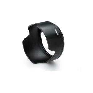 The Viltrox Hood 85mm is a black, petal-shaped camera lens cover with the Viltrox logo on the side against a white background.