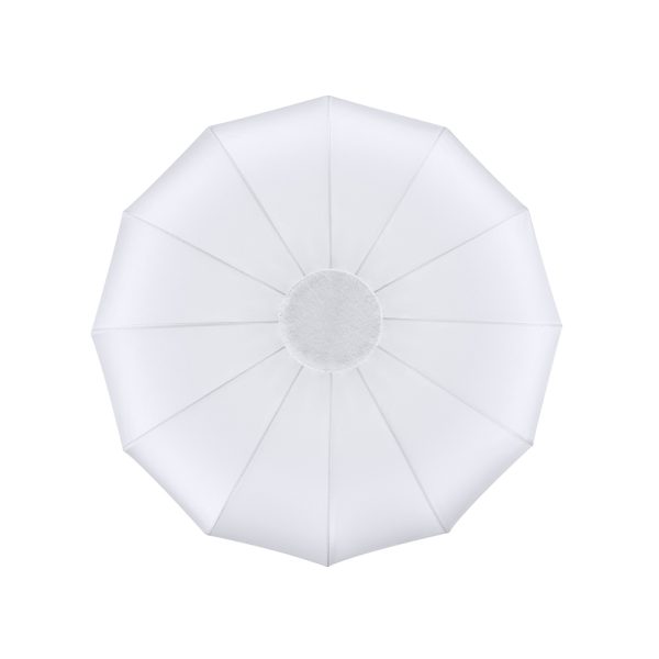 Above Godox CS50D Lantern Softbox 50cm, fully open, with a circular centre and eight symmetrical panels, photographed against a white background.