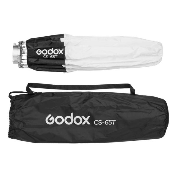 The folded Godox Lantern Softbox for Livestreaming CS-65T and its black carrying case with the white Godox logo and model name appear on a white background.