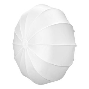 The Godox Lantern Softbox for Livestreaming CS-85T is a large white umbrella-shaped diffuser with curved panels emanating from the centre, ideal for softening and diffusing light in studio photography.
