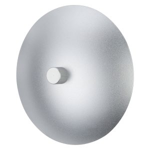 Godoxin alumiinilevyssä monitoimisoftboxille S65T/S85T/S120T on pyöreä, hopeanvärinen metallinen muotoilu, jossa on kuvioitu pinta ja keskellä oleva sylinterimäinen nuppi, jossa yhdistyvät minimalistinen ja moderni estetiikka.