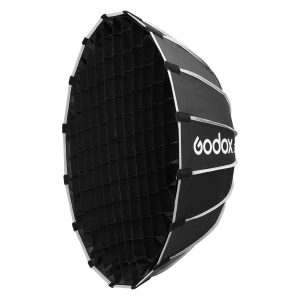 Godox Grid for Multifunctional Softbox S65T on musta, kahdeksankulmainen studiovalotarvike, jonka etuosassa on hunajakennomainen ruudukko valon suunnan ohjaamiseksi, ihanteellinen valokuvaukseen ja videokuvaukseen.