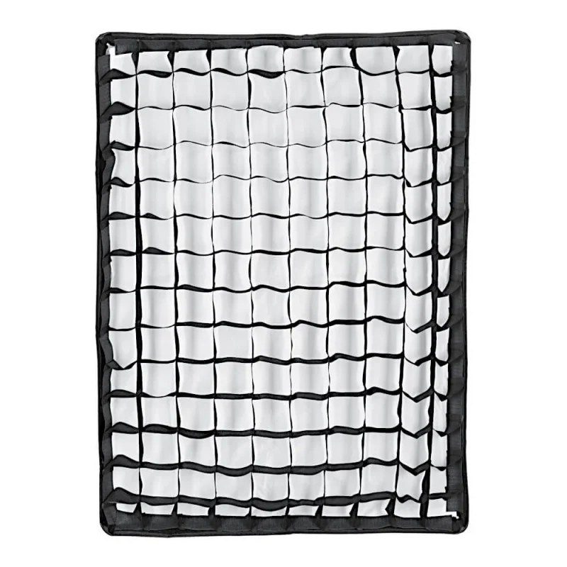 Godox 50x70cm Grid for Softbox (SB USW5070/SB FS5070) on suorakulmainen musta verkko, jossa on neliönmuotoiset aukot ja paksu musta reunus, kuvassa valkoista taustaa vasten.