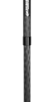 The Sirui SVM-145 Rapid System Monopod in black and silver has adjustable parts, a padded handle and small folding tripod legs for stability. It stands upright against a light background.