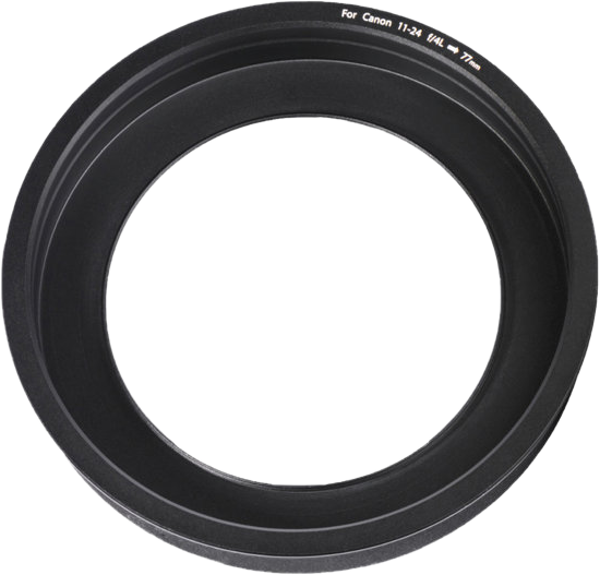 NiSi Adapter Holder Ring for Canon 11-24mm 77mm, shown from above on a white background.