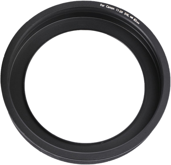 The black NiSi adapter retaining ring for the Canon 11-24mm 82mm filter adapter is visible against a white background and is marked "For Canon 11-24 F/4L 82mm.".