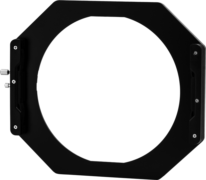 NiSi filter holder (180mm) for S5/S6 system The NiSi filter holder is a black, octagonal metal frame with an open centre and left-hand mounting hardware, shown against a transparent background.