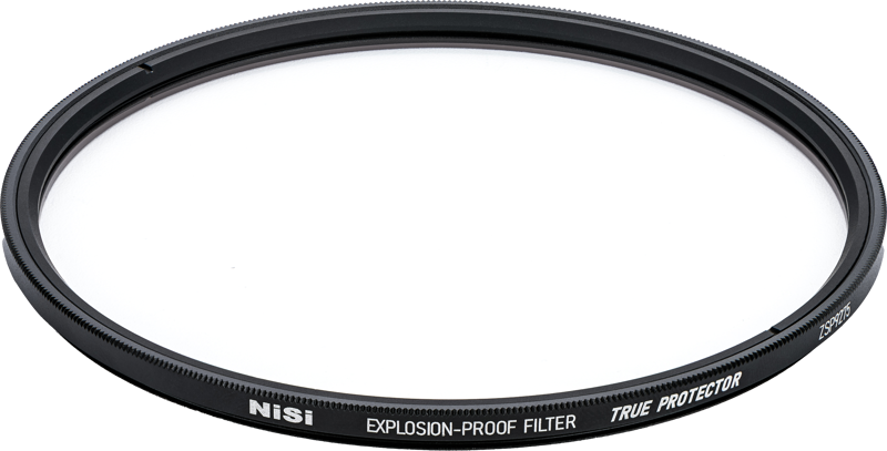 800q-01_119263 Close-up NiSi Cine Filter Explosion Proof / True Protector ZSP9275 Protective filter for Zeiss SP lenses with a thin black metal body and clear glass centre.