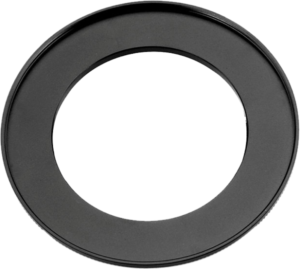 NiSi-sovitinrengas V5/V6/V7-pidikkeelle 52mm -suodinadapteri, musta pyöreä metallirengas, jossa on leveä ulkoreuna ja avoin keskikohta, näkyy valkoista taustaa vasten.
