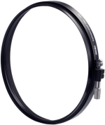The NiSi Cine Filter Explosion Proof Circular 95mm is a black circular lens filter holder with a silver clamping screw, designed for attaching filters to the camera lens, against the usual light background in the picture.